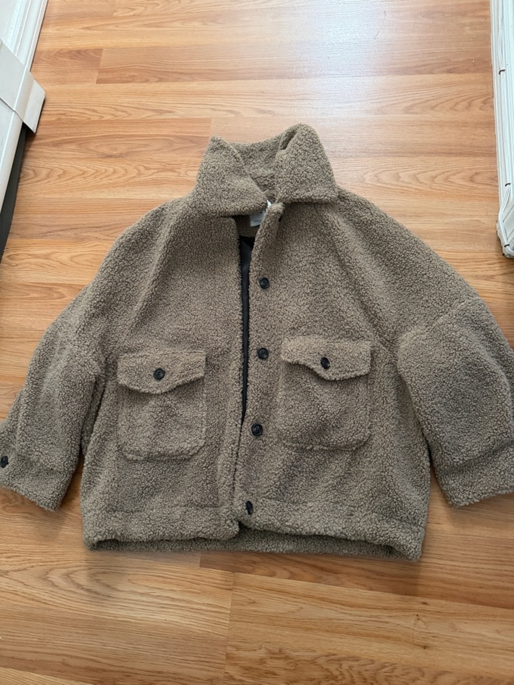 Zara Taupe Teddy Sherpa Jacket